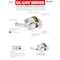 Trans Atlantic Co. Heavy Duty Brushed Chrome Grade 1 Commercial Cylindrical Passage Hall/Closet Door Handle DL-LHV10-US26D - alternate 5